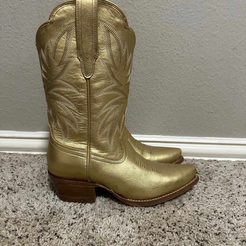 Tecovas Gold Metallic Sadie Boots